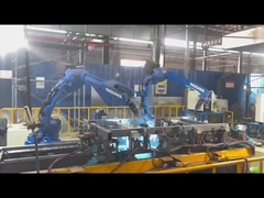 Tricycle factory production process efficient operation of robots and tacit cooperation of workers